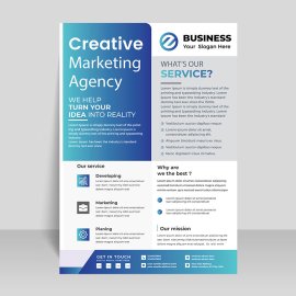 Blue corporate style flyer template