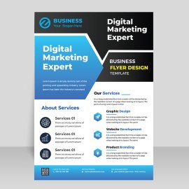 Black blue corporate business flyer