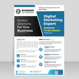 Blue black infographic flyer