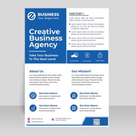Blue simple corporate detail flyer