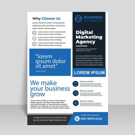 Corporate blue simple flyer leaflet brochure