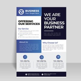 Black blue geometric informational flyer