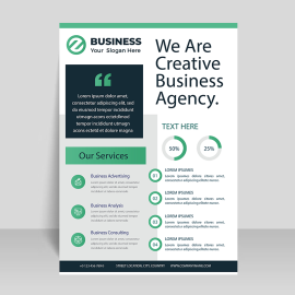 Creative business agency green flyer template