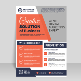Business flyer simple orange grey