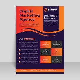 Blue orange creative flyer design