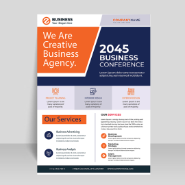 Abstract business conference flyer template