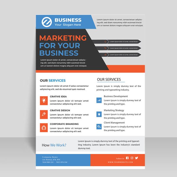 Simple corporate flyer template - freepng