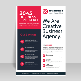 Professional red black creative agency flyer