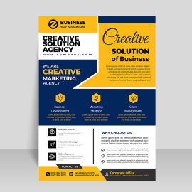 Yellow blue color abstract flyer