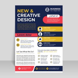 Multi color business flyer vector template