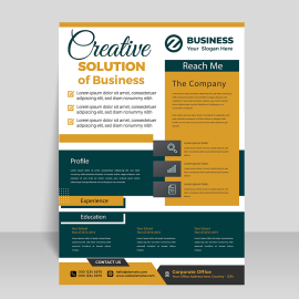 Mustard green best design flyer template