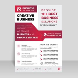 Red white flyer free vector