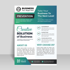 Teal green abstract flyer design