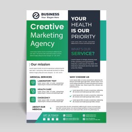 Business flyer template green color