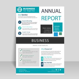 Blue corporate minimal flyer template