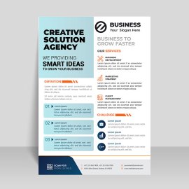 Basic simple informational flyer vector template