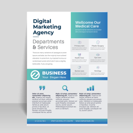 Aesthetic green color flyer template