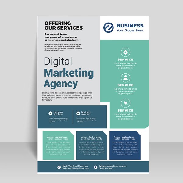 Digital marketing agency vector flyer template - freepng