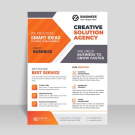 Grey abstract shapes geometric flyer