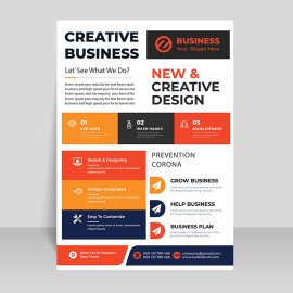 Multi color flyer vector template