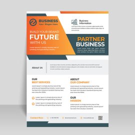 Orange business flyer template