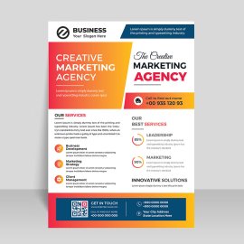 Orange modern professional flyer template vector