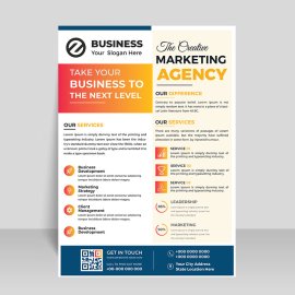 Orange marketing agency flyer