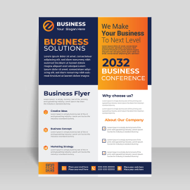 Orange black professional flyer design template