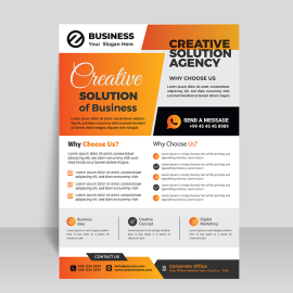 Orange template minimalist flyer