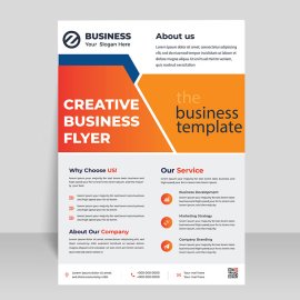 Orange gradient business flyer template vector