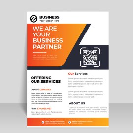 Business flyer with qr code