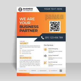 Orange business flyer template