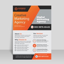 Orange simple vector flyer