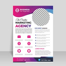 Market agency flyer with photo template