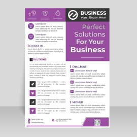 Business purple flyer vector