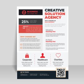 Black red abstract flyer template