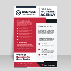 Marketing agency flyer red black