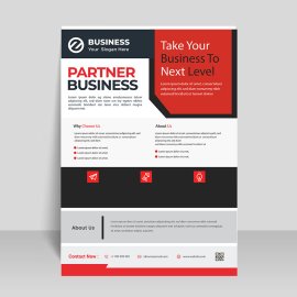Abstract red black corporate business flyer