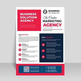 Abstract red black clean minimal flyer template