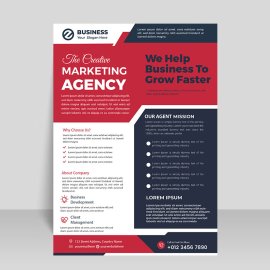 Red black abstract flyer template vector