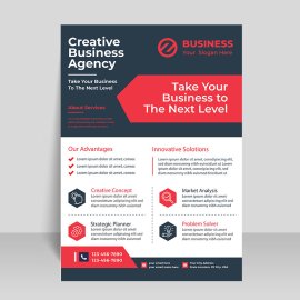 Red abstract corporate flyer