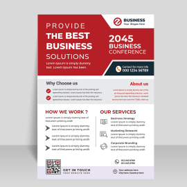 Red simple abstract flyer template