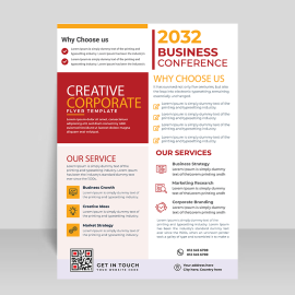 Simple clean informational orange template design