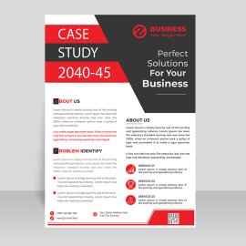 Red corporate business flyer vector