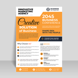 Simple orange color info flyer