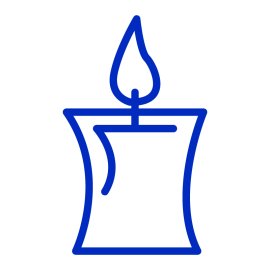 candle png design in blue colour icon vector