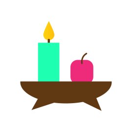 candle design in green and magenda color vector