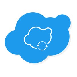 Cloud and reload icon blue and white color