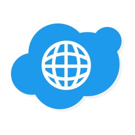 Cloud and web icon blue and white color