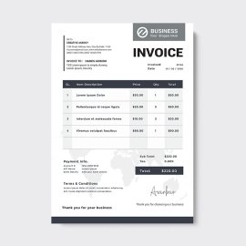 Black grey simple invoice design